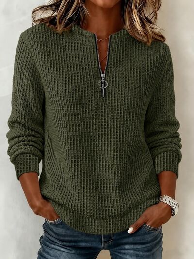 Women's Quarter-Zip Textured Sweatshirt
