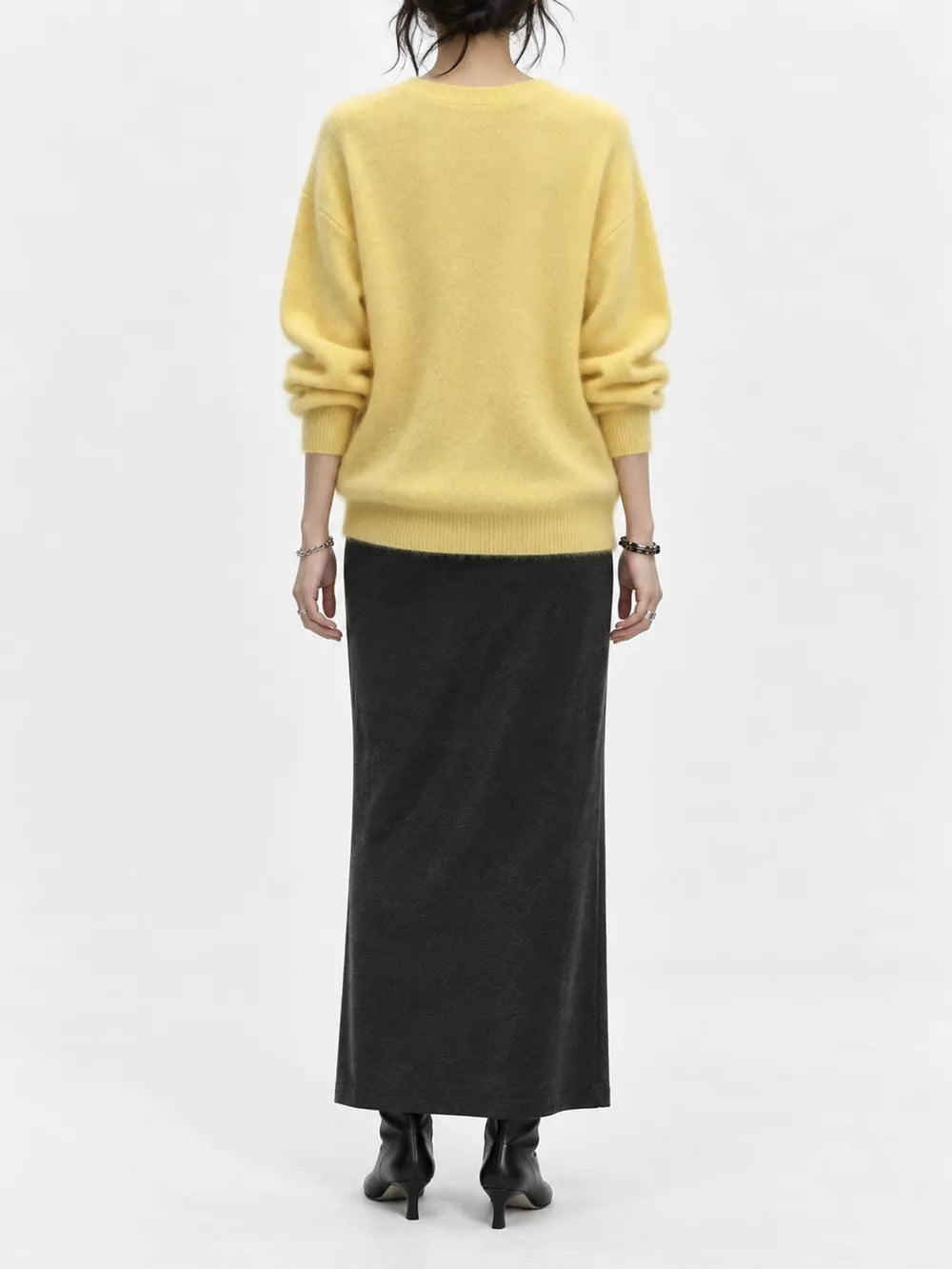 Women's V-Neck Dropped Shoulder Sweater