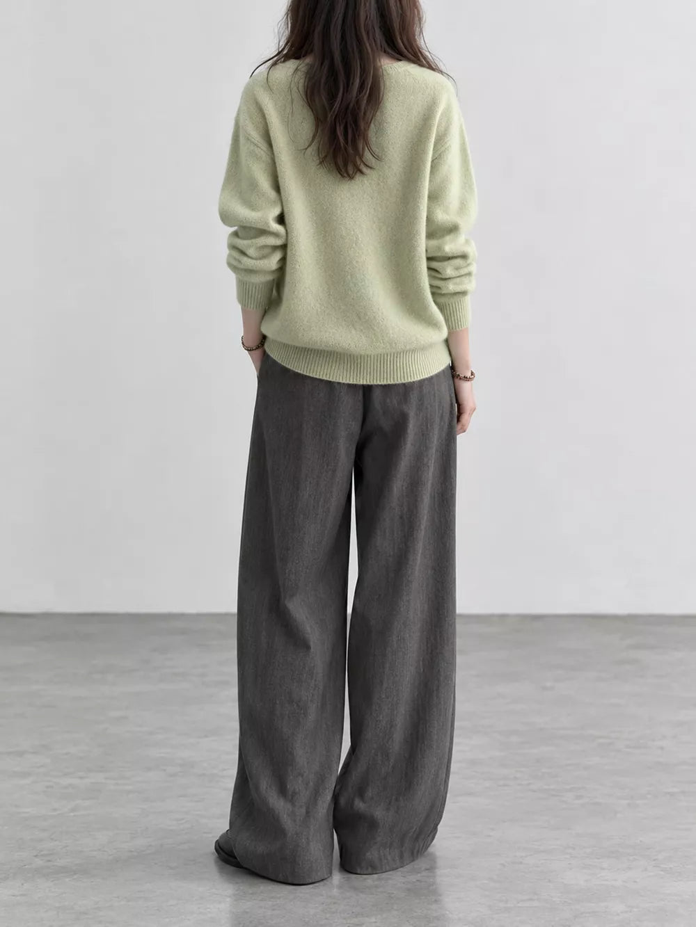 Women's V-Neck Dropped Shoulder Sweater