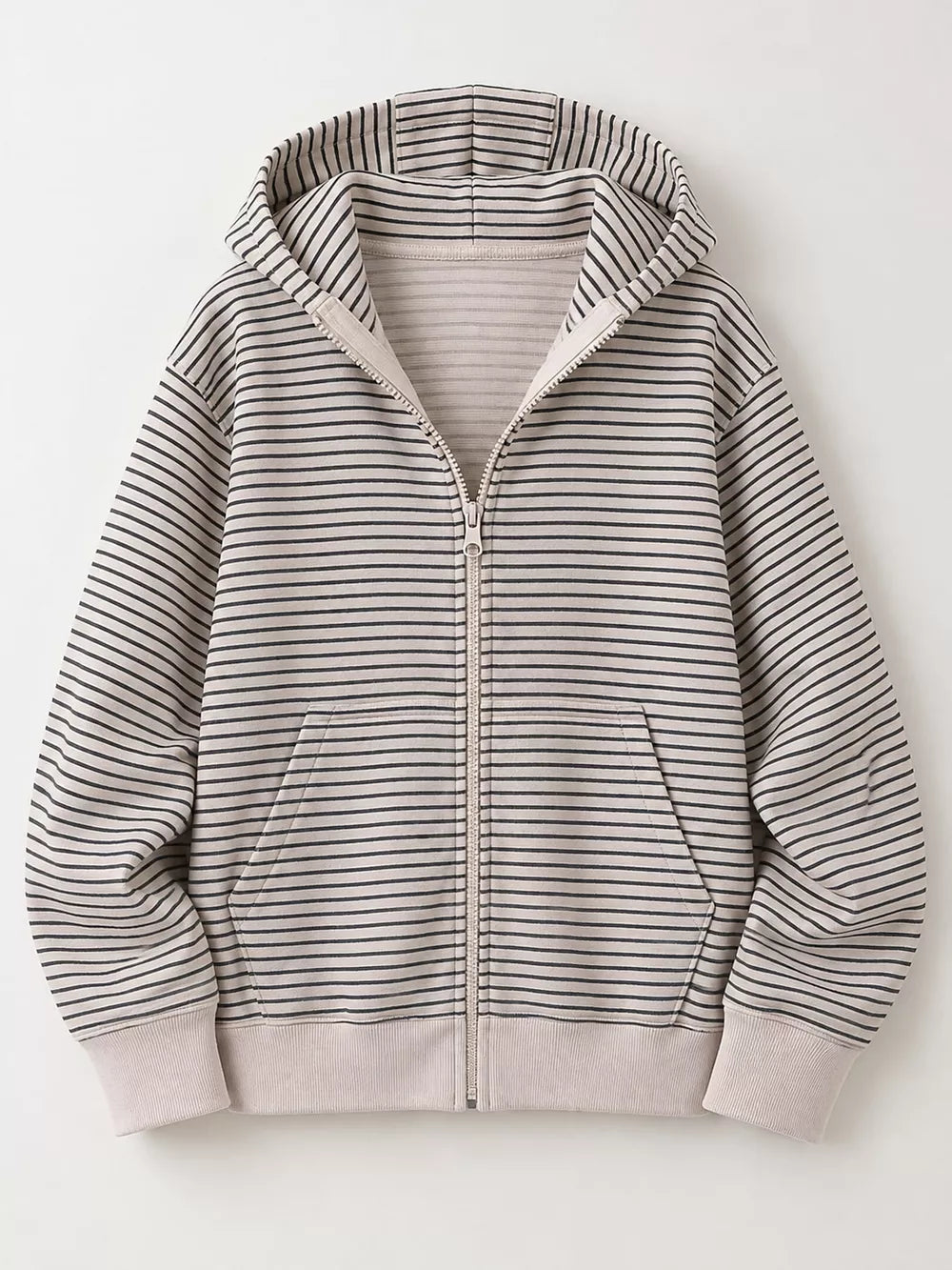 Women's Striped Zip-Up Hoodie