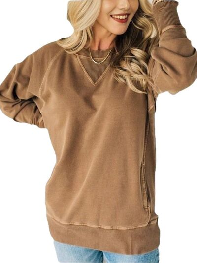 Women's Crew Neck Raglan Sleeve Sweatshirt