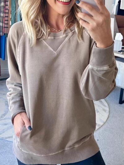 Women's Crew Neck Raglan Sleeve Sweatshirt