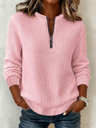 Women's Quarter-Zip Textured Sweatshirt