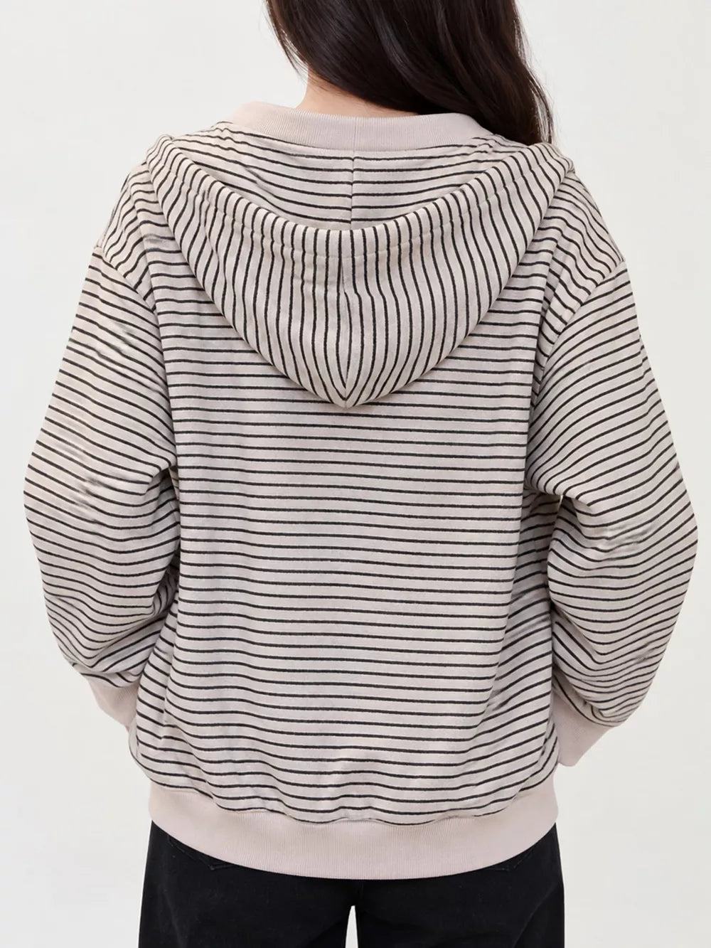 Women's Striped Zip-Up Hoodie