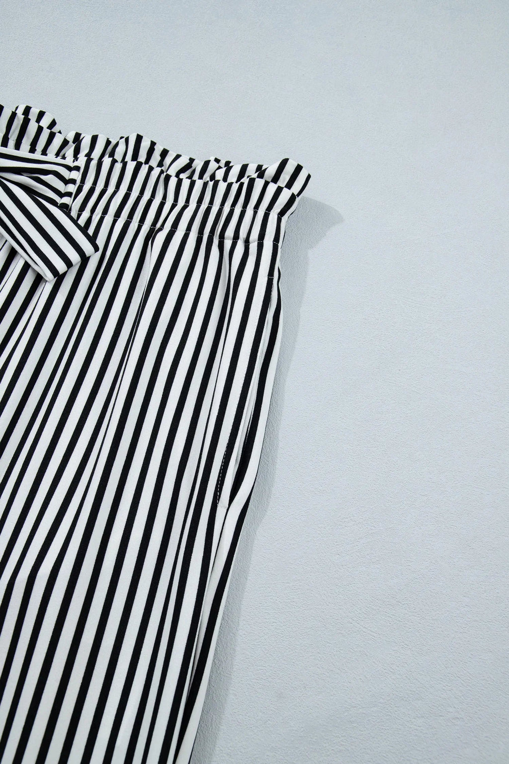 Women's Black Striped Plus-Size Straight-Leg Pants