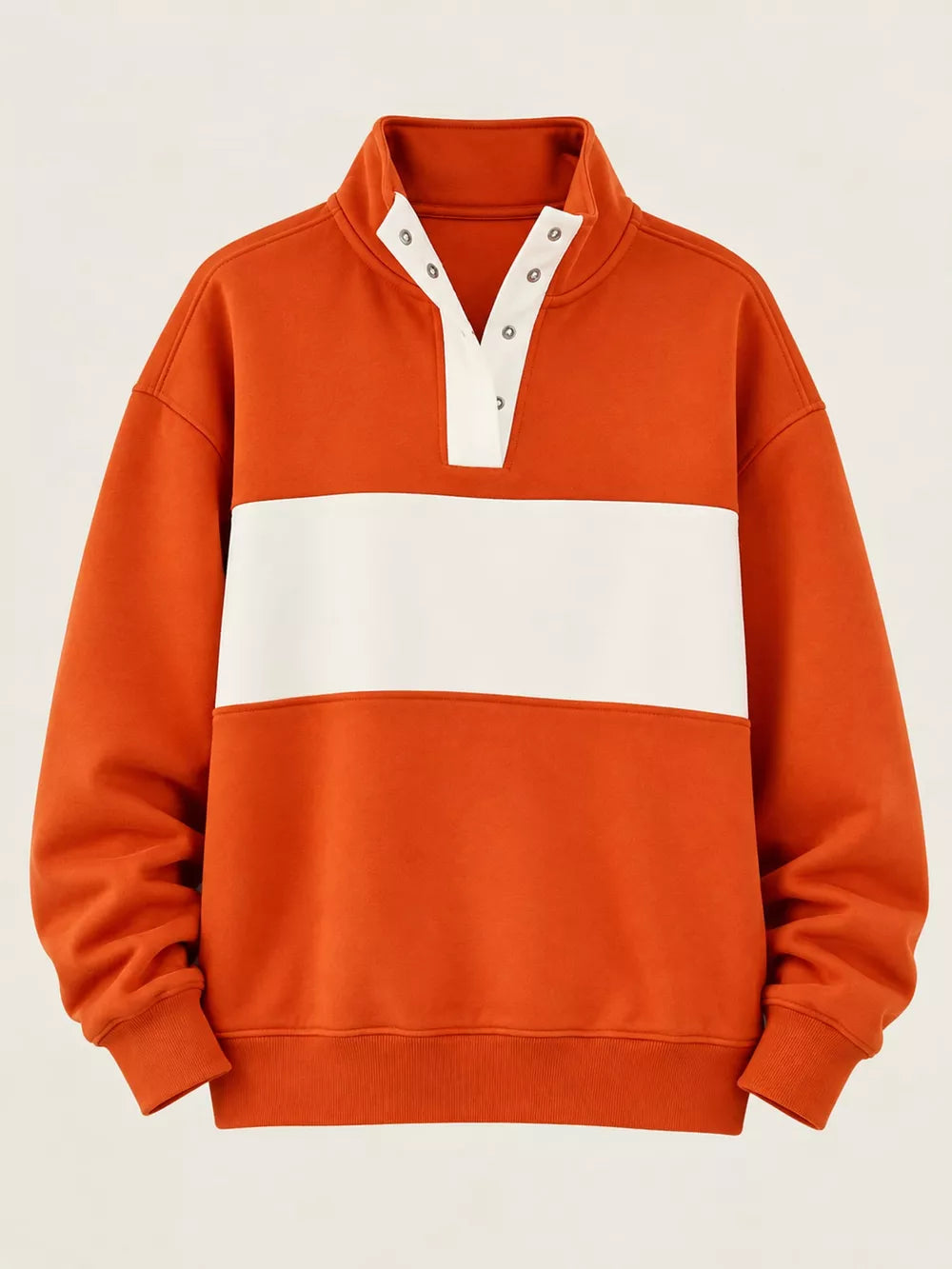 Women's Color Block Snap-Button Sweatshirt