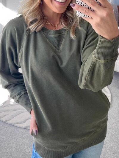 Women's Crew Neck Raglan Sleeve Sweatshirt