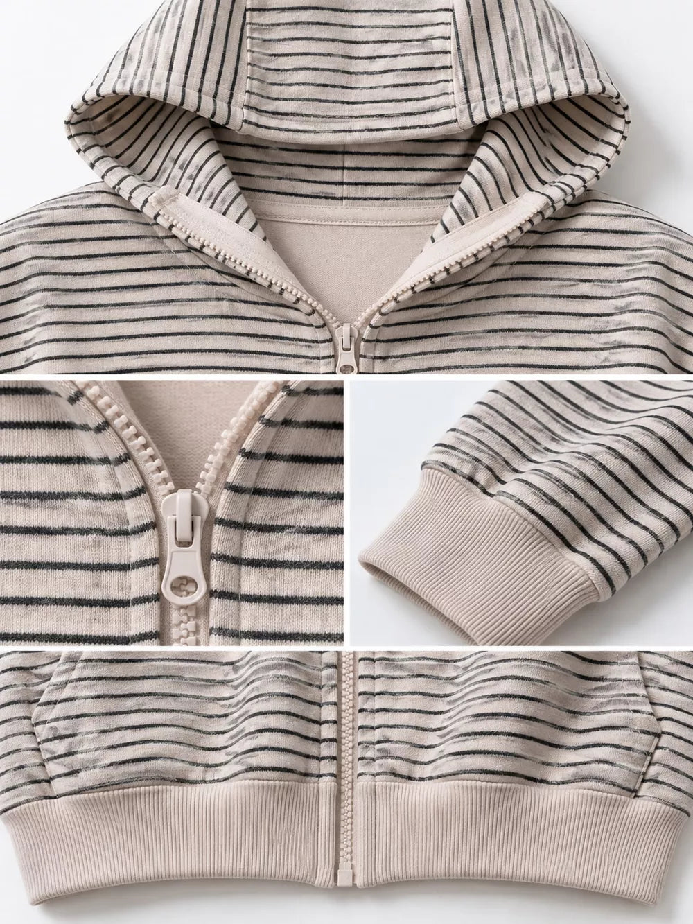 Women's Striped Zip-Up Hoodie