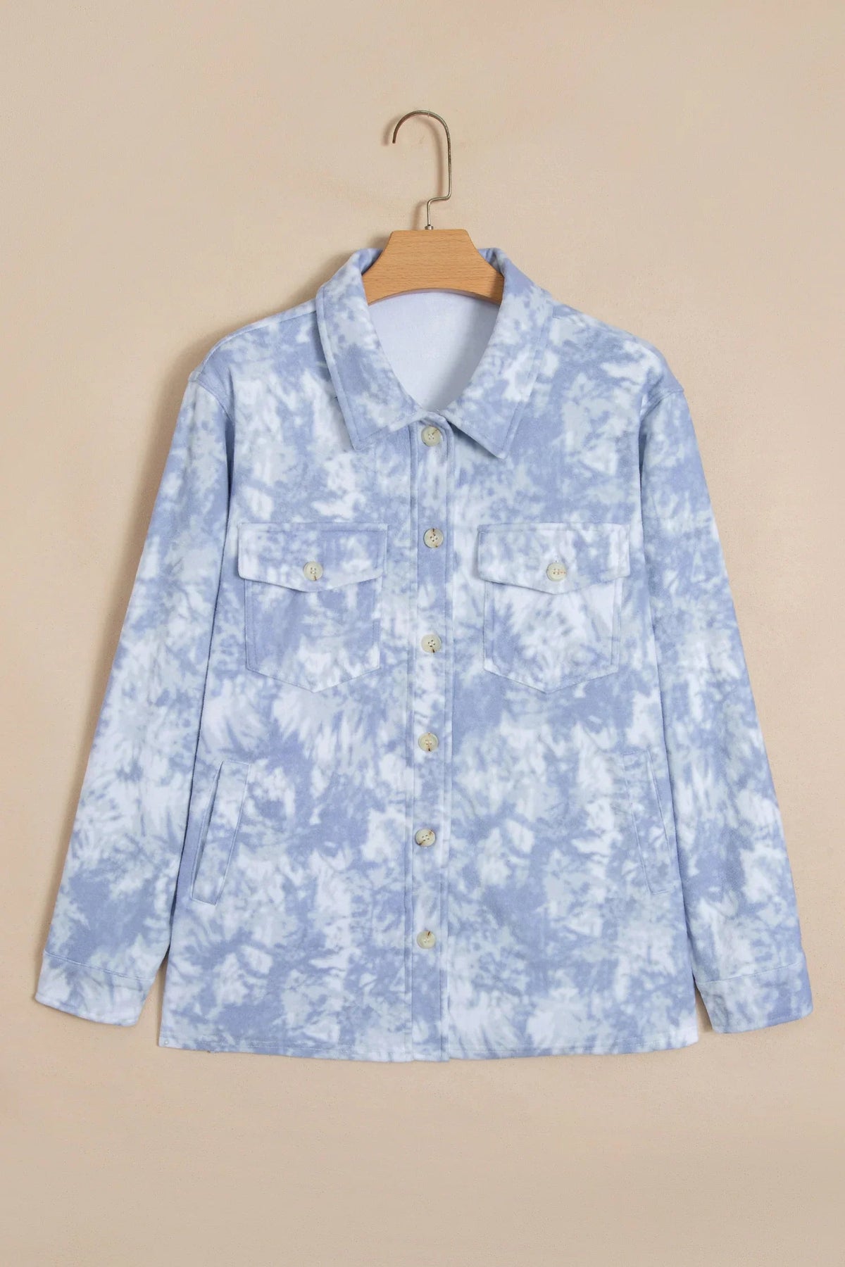 Women's Gray Abstract-Print Fuzzy-Collar Long-Sleeve Tunic Jacket