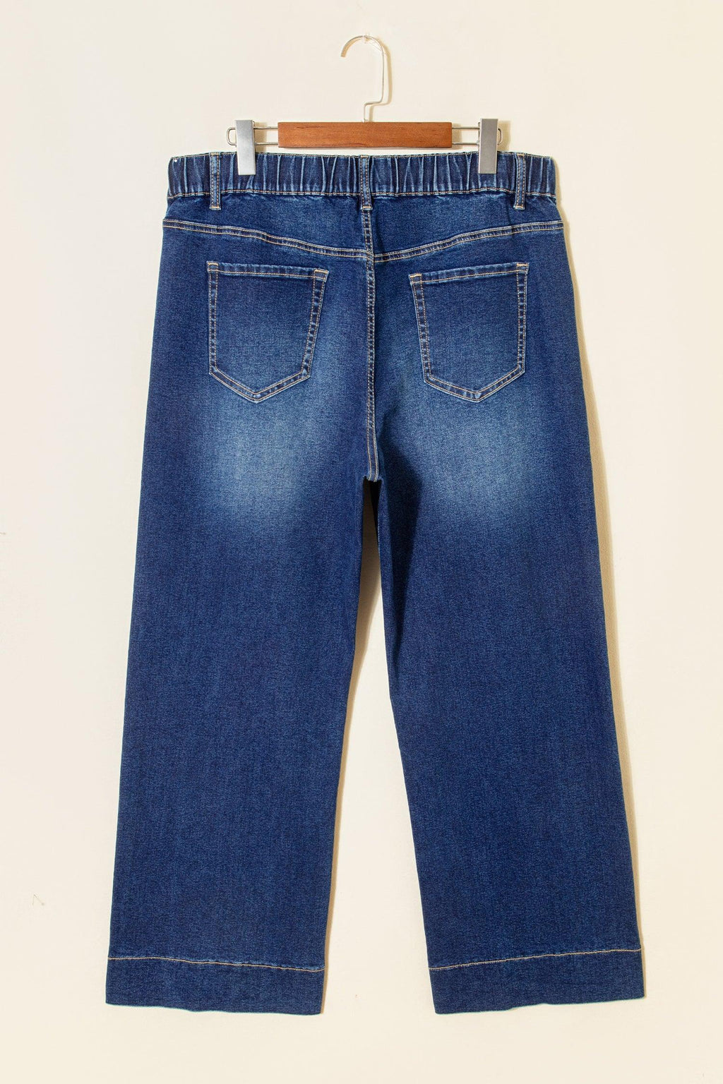 Women's Blue Plus-Size Acid-Wash Lace-Up Jeans