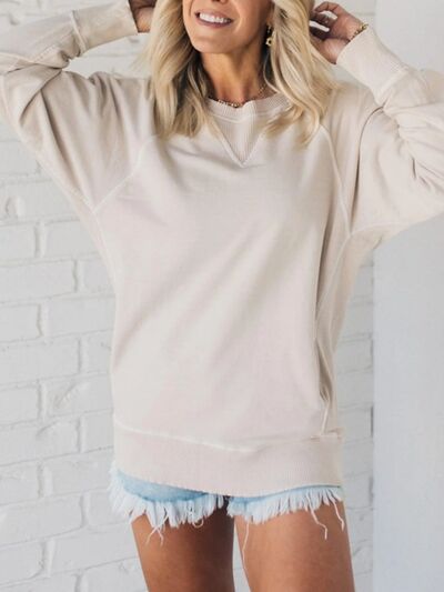 Women's Crew Neck Raglan Sleeve Sweatshirt