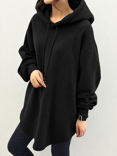 Women's Drawstring Dropped Shoulder Hoodie