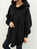 Women's Drawstring Dropped Shoulder Hoodie