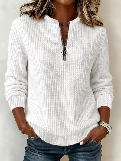 Women's Quarter-Zip Textured Sweatshirt