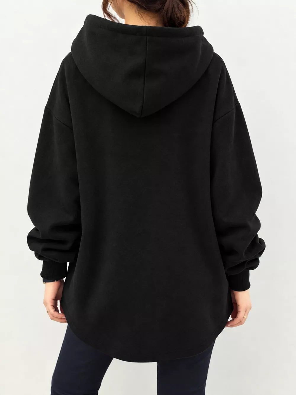Women's Drawstring Dropped Shoulder Hoodie