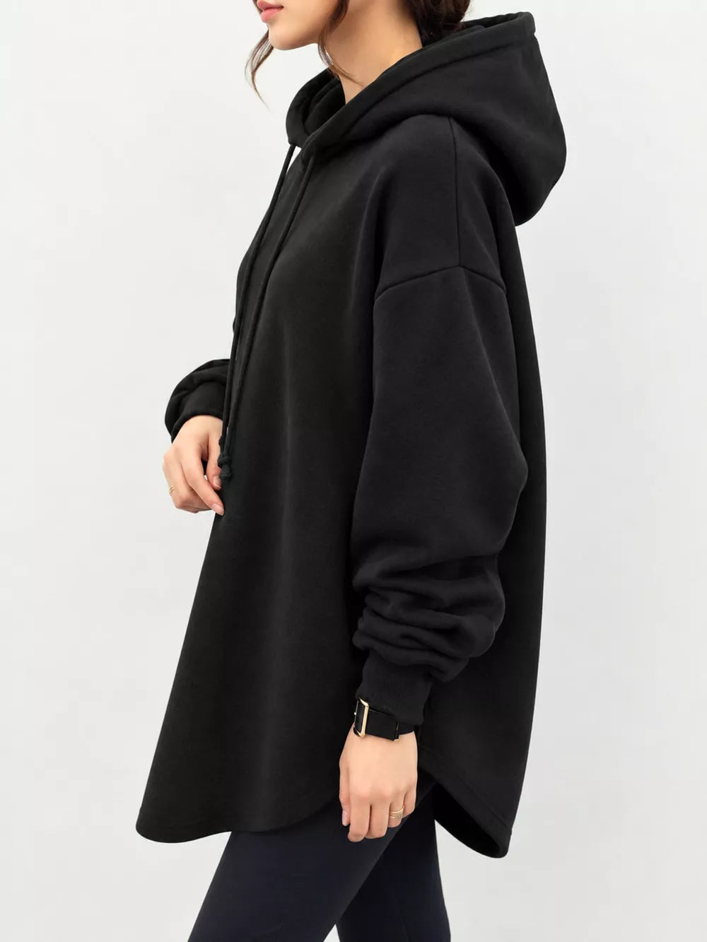 Women's Drawstring Dropped Shoulder Hoodie